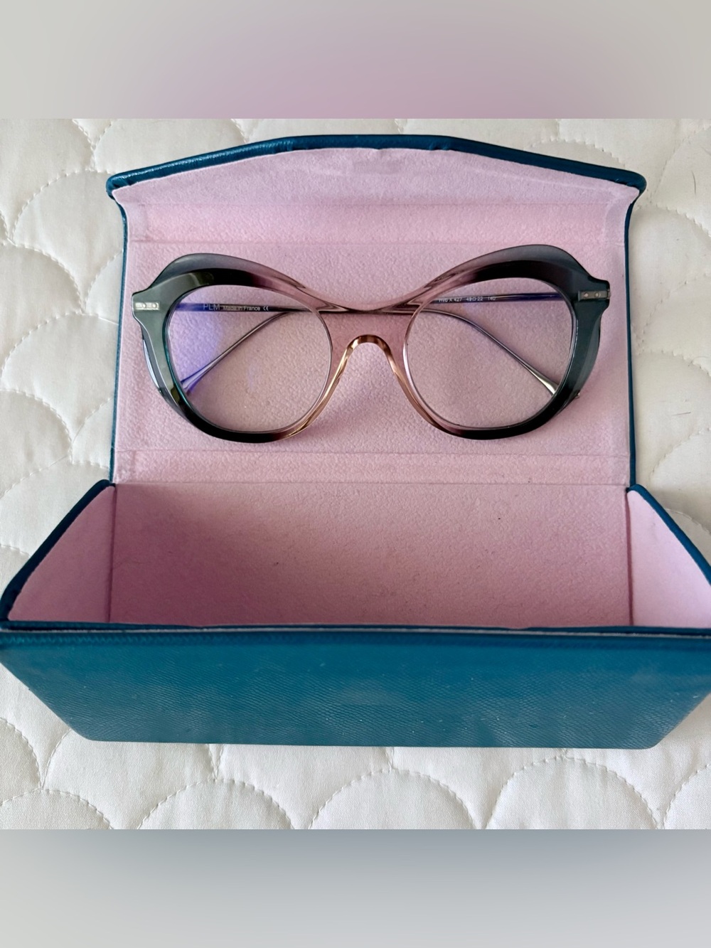 PLM Plein Les Mirettes French Glasses Frames Acetate Teal Ombre Hybride X - Picture 3 of 8
